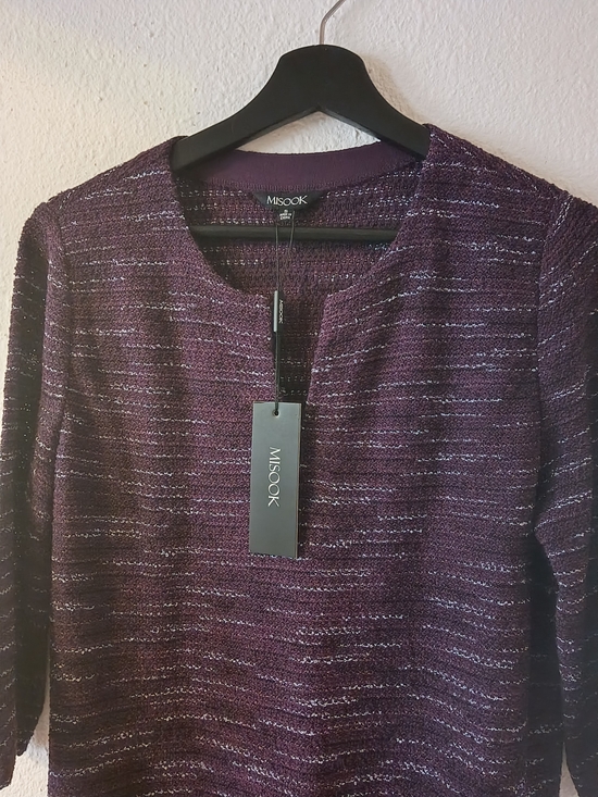 Misook Sweaters - Misook Plum Textured Knit Women's Sweater